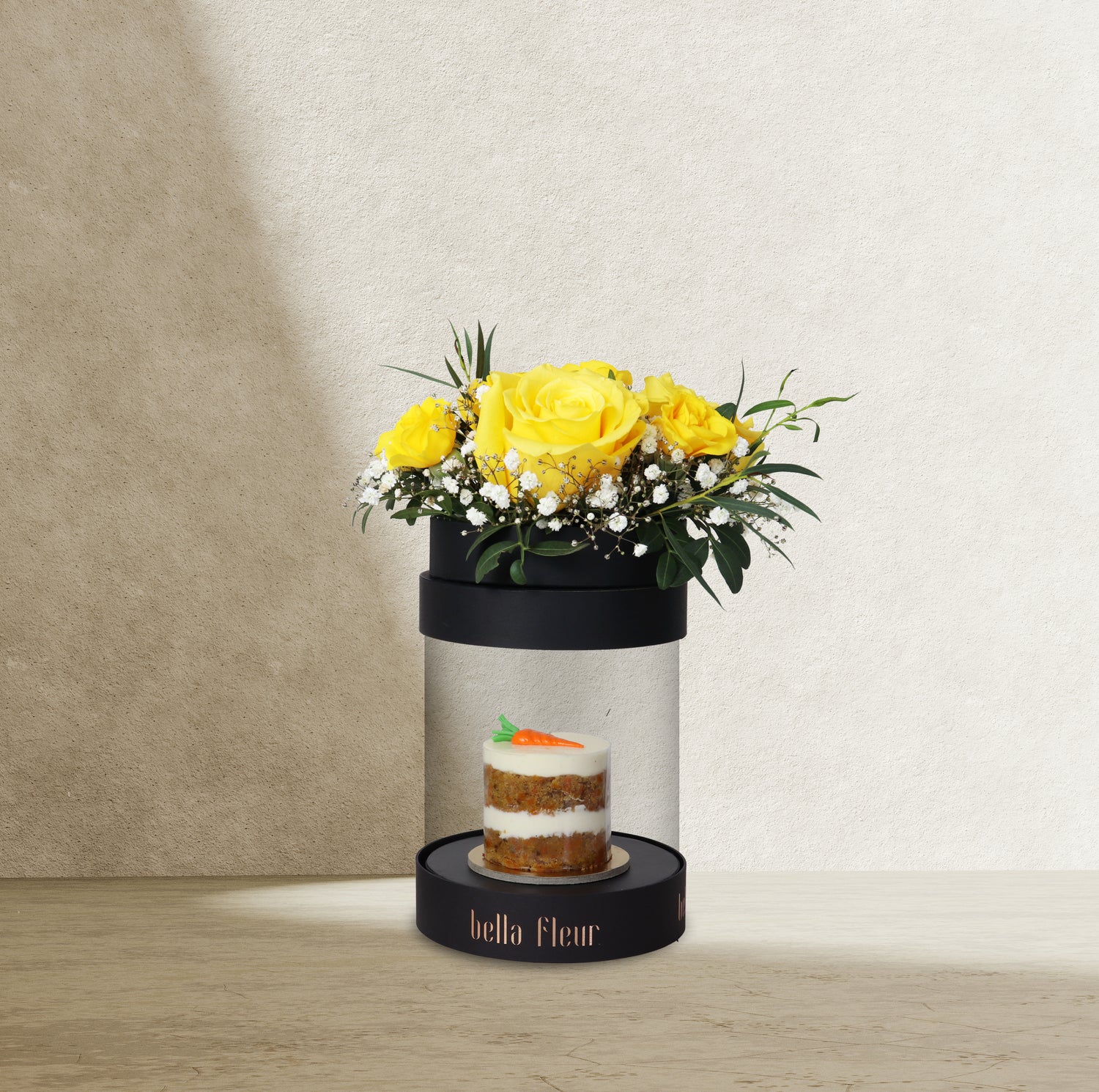 Mini Cake and Flowers - A Sweet and Floral Delight