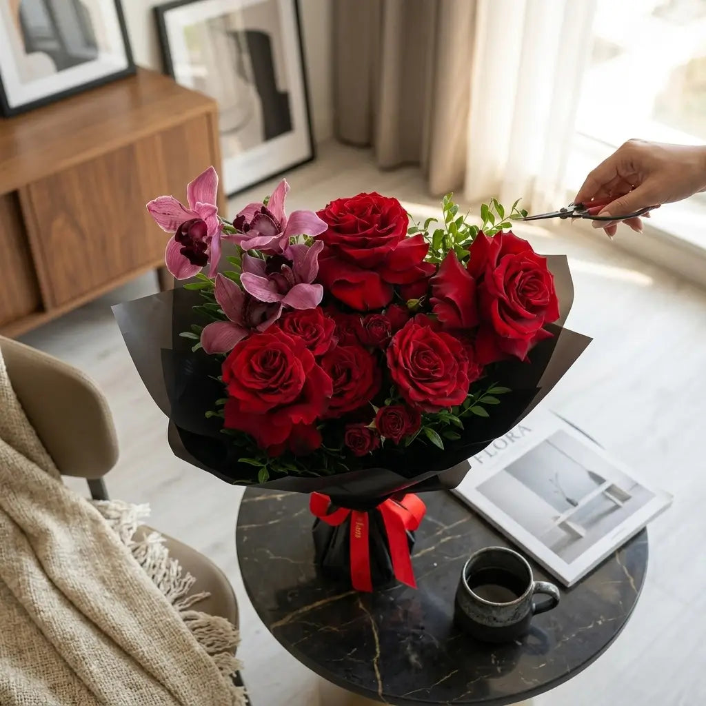 Amore Bouquet – Bold Elegance in Red